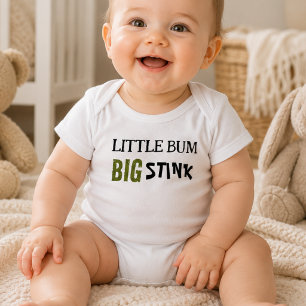 Kleiner Po, großer Gestank, lustiger Spruch Baby Strampler