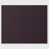 Kleiner Polka-Dot in Schwarz und Heiß Rosa Geschenkpapier (Flach)