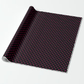 Kleiner Polka-Dot in Schwarz und Heiß Rosa Geschenkpapier (Ungerollt)