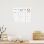 Kleiner Potsticker-Schätz den Geburtstermin-Kalend Poster (Küche)