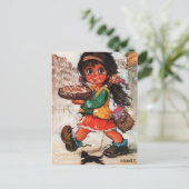 Kleiner Poulbot-Geburtstagskuchen Postkarte (Stehend Vorderseite)