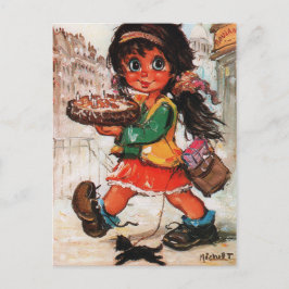 Kleiner Poulbot-Geburtstagskuchen Postkarte