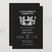KLEINER PRINCE KROWN GEBURTSTAG EINLADUNG (Vorne/Hinten)