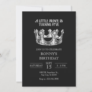KLEINER PRINCE KROWN GEBURTSTAG EINLADUNG