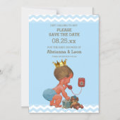 Kleiner Prinz am Telefon grau blau Magneteinladung (Vorderseite)