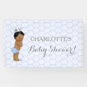 Kleiner Prinz Baby Junge Hellblau Silber Banner