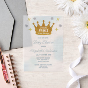 Kleiner Prinz Baby Shower für Jungen Pergament Einladungen