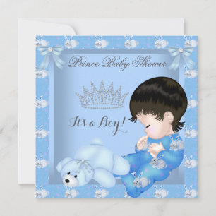 Kleiner Prinz Baby Shower Junge Blaue Bunny Einladung