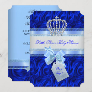 Kleiner Prinz Baby Shower Junge Königlich Blau Einladung