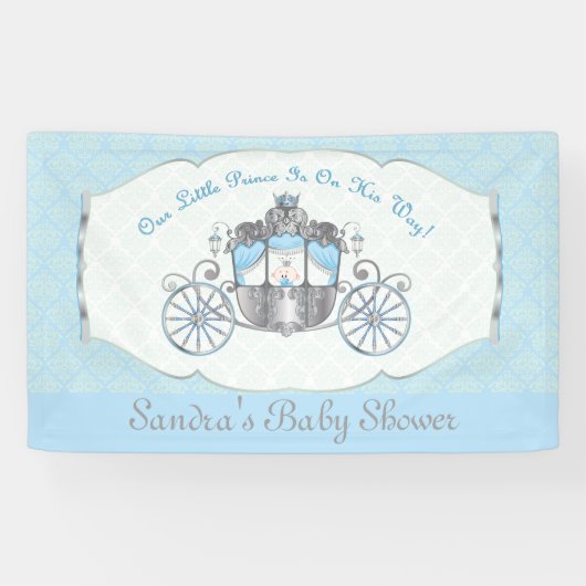 Kleiner Prinz, blaue Babyparty Banner (Horizontal)