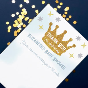 Kleiner Prinz Jungen-Baby-Party Dankeskarte