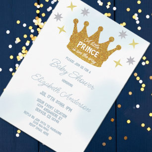 Kleiner Prinz Jungen-Baby-Party Einladung