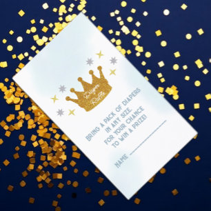 Kleiner Prinz Jungen-Baby-Party-Windel-Raffle Begleitkarte