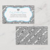 Kleiner Prinz-Windeln-Raffle-Ticket, Imitat-Glitze Begleitkarte (Vorne/Hinten)