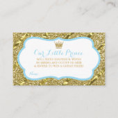 Kleiner Prinz-Windeln-Raffle-Ticket, Imitat-Glitze Begleitkarte (Vorderseite)