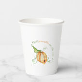 Kleiner Pumpkin auf dem Weg Autumn Baby Shower Pappbecher (Rückseite)
