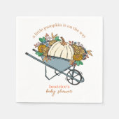 Kleiner Pumpkin auf dem Weg Autumn Baby Shower Serviette (Vorderseite)