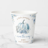 Kleiner Pumpkin auf dem Weg Blue Boy Baby Dusche Pappbecher (Vorderseite)