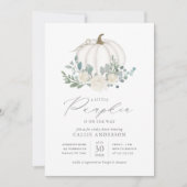 Kleiner Pumpkin auf dem Weg Floral Girl Babydusche Einladung (Vorderseite)