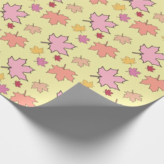 Kleiner Pumpkin Fall in Liebe Herbstblätter Geschenkpapier (Ecke)