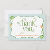 Kleiner Pumpkin Gender Neutral Baby Shower Fall Dankeskarte (Vorderseite)