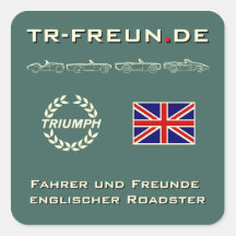 Kleiner quadratischer Aufkleber TR-Freunde