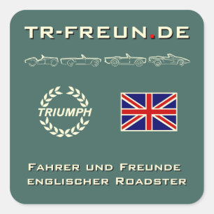 Kleiner quadratischer Aufkleber TR-Freunde