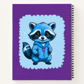 Kleiner Raccoon in blau Notizblock (Rückseite)