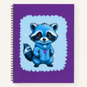 Kleiner Raccoon in blau Notizblock (Vorderseite)