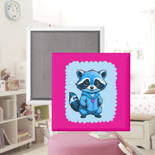 Kleiner Raccoon in blauem Magnet