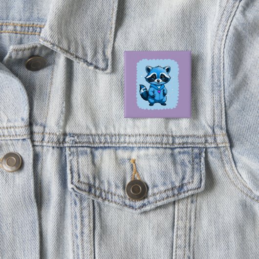 Kleiner Raccoon in blauer Taste Button (Beispiel)
