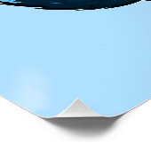 Kleiner Raccoon in blaues, glänzendes Poster (Ecke)