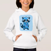 Kleiner Raccoon in Blue Hoodie (Vorderseite)