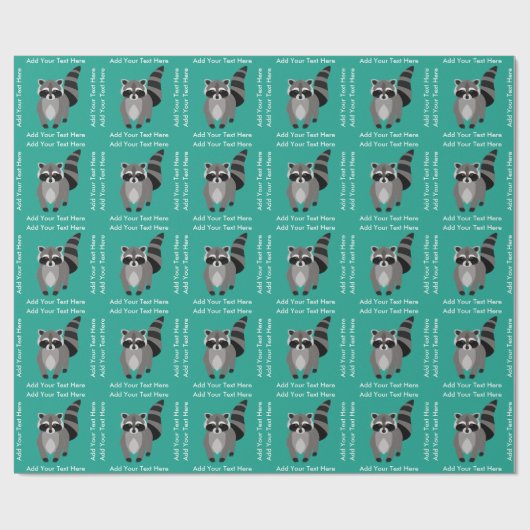 Kleiner Raccoon Rascal Personalisierte Farbe Geschenkpapier (Flach)