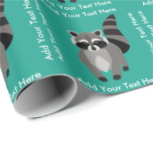 Kleiner Raccoon Rascal Personalisierte Farbe Geschenkpapier (Rolleneckpunkt)