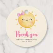 Kleiner Ray der Sonnenschein-Baby-Dusche Runde Geschenkanhänger (Vorderseite)