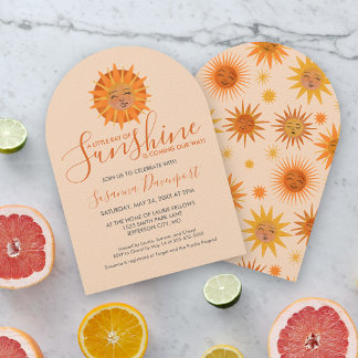 Kleiner Ray der Sonnenschein-Watercolor-Babydusche Einladung