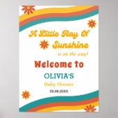 Kleiner Ray der Sunshine Retro Baby Dusche Willkom Poster (Vorne)