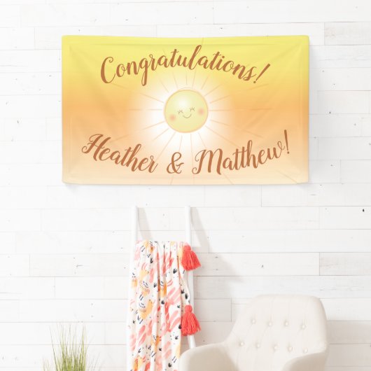 Kleiner Ray mit Sonnenschein-Baby-Dusche Banner (Insitu)