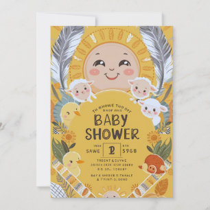 Kleiner Ray mit Sonnenschein-Baby-Dusche Einladung