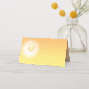 Kleiner Ray mit Sonnenschein-Baby-Dusche Platzkarte