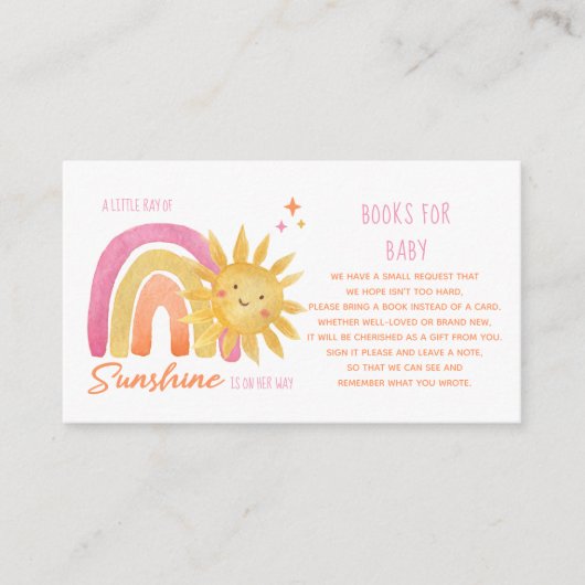 Kleiner Ray of Sunshine Baby Shower Books for Baby Begleitkarte (Vorderseite)