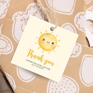 Kleiner Ray of Sunshine Baby Shower Square Geschenkanhänger