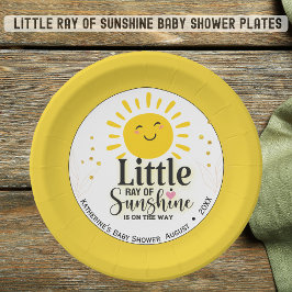 Kleiner Ray of Sunshine Glitzer Babydusche Pappteller