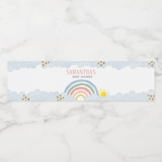 Kleiner Ray-out-Regenbogen-Kinderdusche Wasserflaschenetikett (Einzelnes Label)