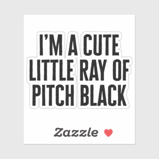 Kleiner Ray schwarzen Witzkurs Aufkleber (Blatt)