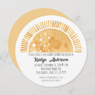 Kleiner Ray Sun Watercolor Babydusche Einladung
