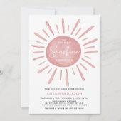 Kleiner Ray von Sunshine Boho Pink Sun Baby Dusche Einladung (Vorderseite)