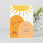 Kleiner Ray von Sunshine Boho Rainbow Baby Dusche  Einladung (Stehend Vorderseite)