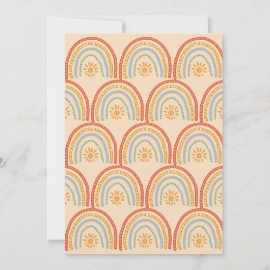 Kleiner Ray von Sunshine Boho Rainbow Baby Shower Einladung (Rückseite)